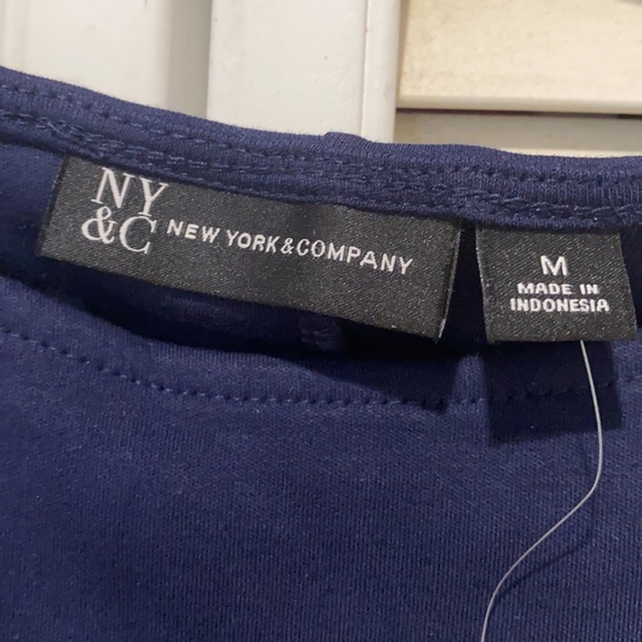 NY&Co front stripe dress white navy women M NWT - Picture 4 of 13